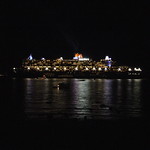 Queen Mary 2 (QM2) leaving Greenock after her maiden call