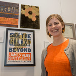 Artist Lauren Emeritz at the Art + Science Exhibit