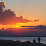 A smoky sunset at Inskip Point