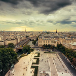 Paris - Eiffel Tower at Sunset - View from Notre Dame Cathedral