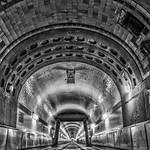 Walking under the river Elbe