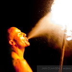 Fire spiter on the evening of the lunar eclips