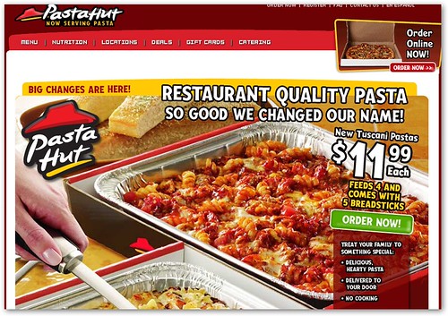 Pasta Hut Pizza Hut Changes Name