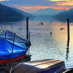 Sunset with Metallic Reflections (HDR) - Ticino - Lago di Lugano - Bissone