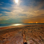 St Aug Inlet Moon, Lighthouse, and Jupiter