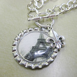Paris bottle cap necklace