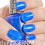 OPI Blue Shatter over OPI No Room For the Blues Nail Polish