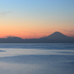 Mt. Fuji in twilight.