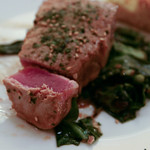Seared Tuna with Collard Greens