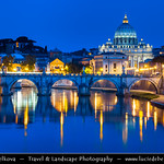 Italy - Rome - Vatican - View of St. Peter's Basilica from across the Tiber River