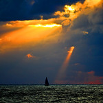 sailboat, sunset & storm - Hertzelia beach - Israel