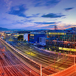 Heure bleue panoramique sur Gen&egrave;ve