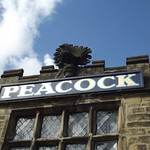 The Peacock at Rowsley - Church Lane, Rowsley - pub sign and peacock sculpture