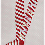 Angelic Pretty - Candy Border Overknee Socks (Red)
