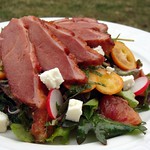 CSA Winter 8: Citrus Mint Salad With Seared Smoked Duck