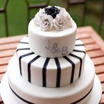 Black, White & Bling wedding cake