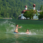 Getting splattered with cool water at lake K&ouml;nigssee