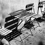 Light, shadow, and caf&eacute; seating