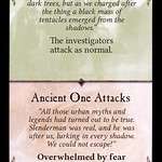 "Slenderman" Plot Card 1/3 - Arkham Horror Great Old One, front side