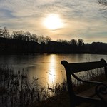 Ice on the lake in the morning