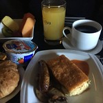 Copa Airlines business class breakfast.