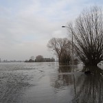 Flooded road during high water