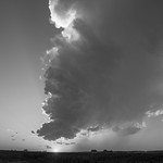 071918 Dying Nebraska Thunderstorm @ Sunset (B&W) 092