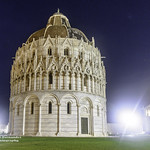 Baptistery (Night) at the Piazza dei Miracoli, Pisa, Italy