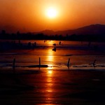 Sunset in Kuminghu Lake,Beijing