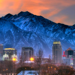 Dawn over Downtown Salt Lake City Utah