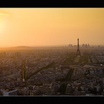 Paris sunset in gold