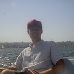 Sailing - ben at the helm.JPG