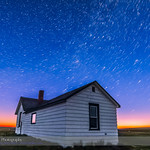 Star Trails over Pioneer Homestead at Dawn