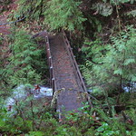 Footbridge over a rushing creek