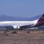 British World Airways Boeing 737-300; G-OBWX@PMI, July 2001