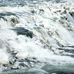 Gullfoss water resisting the deep freeze in Icelandic winter
