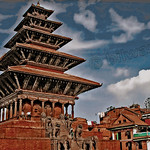 Nepal. Bhaktapur, Taumadhi Tole (square), Nyatapola Temple