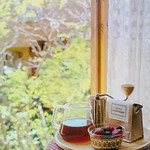 the home sapiens with a cup of coffee.