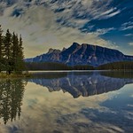 Mount Rundle in Two Jack Lake