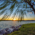 Sunset over the Potomac River in Washington DC