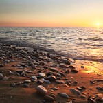 Scenic view of sea against sky during sunset near Paphos, Cyprus, November 2018
