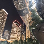 The Lights of Chicago reflected by the Cloud Gate aka &ldquo;The Bean&rdquo;.