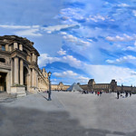 Savor Spectacular Paris France Weekend Outside Musee du Louvre In Full 360x360 Panorama - IMRAN&trade;