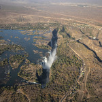 helicopter ride around Victoria Falls or Mosi-oa-Tunya (The Smoke that Thunders), Zambezi River, Zambia, Zimbabwe, Africa.