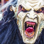 Scary-beautiful Krampusse in the city center