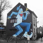 'Walking the dog' (Resto), Street Art Ghent, Belgium