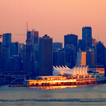 Pink and gold sunset glow