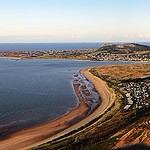 Conwy Estuary Panorama overlooking Conwy Morfa, North Wales Coast - 1.8.2021