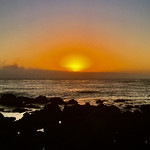 Thermonuclear blast over a rocky Cambria waterfront