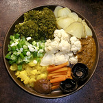 curried beans and mango